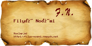 Filyó Noémi névjegykártya